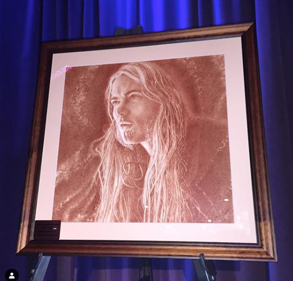“Gregg”, Vincent’s portrait for Gregg Allman’s final studio album, “Southern Blood” on exhibit at the Grammy Museum